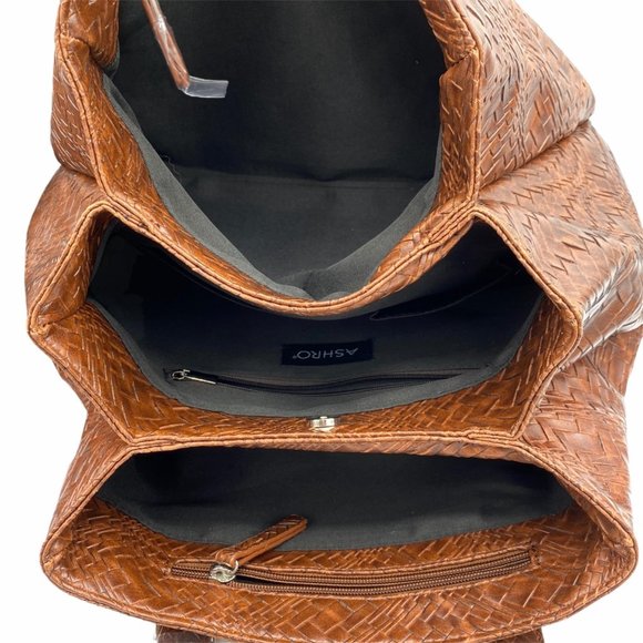 Ashro Woven Handbag Purse Multi compartments - Picture 8 of 12